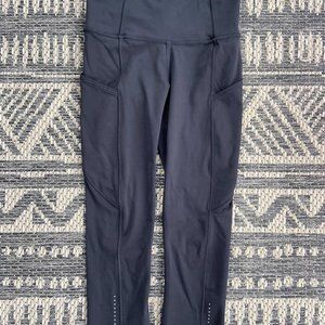 Lululemon Fast Free Crop II *Nulux 19" Cropped Black Leggings W6AS5S Women 2 EUC